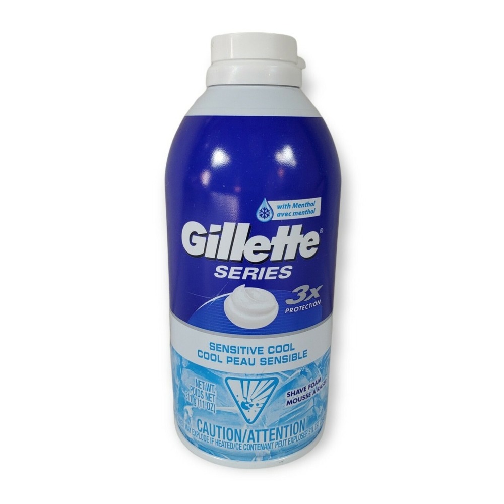 Gillette Series 3X Protection Sensitive Cool Men's Shave Foam w/Menthol 11oz
